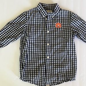 Auburn University Blue and white check Button down shirt. Sz medium Boys